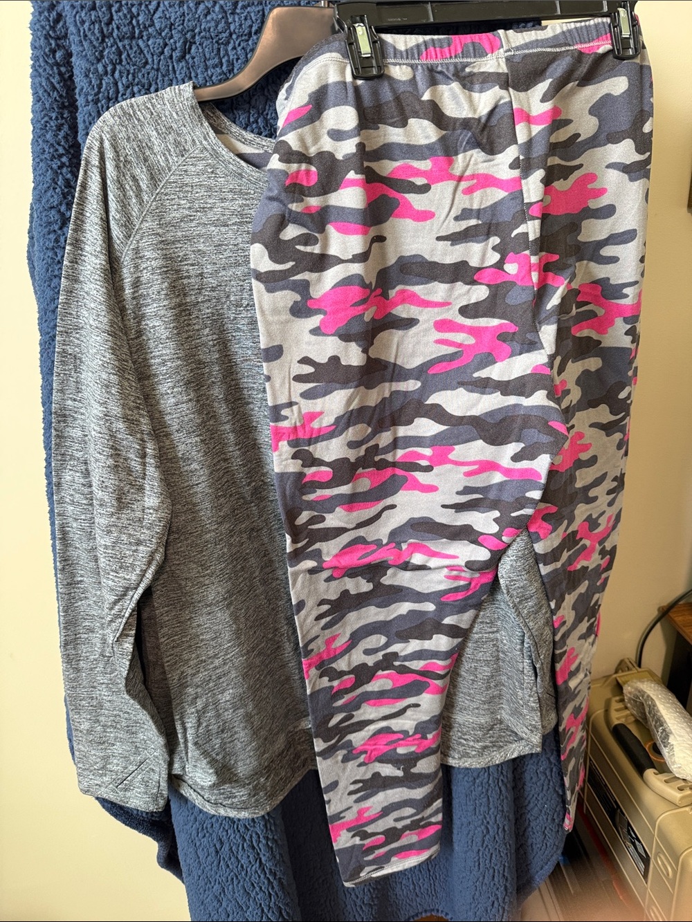 Women's Pink & Gray Camo Pajama Set - Cozy Sleepwear (79)